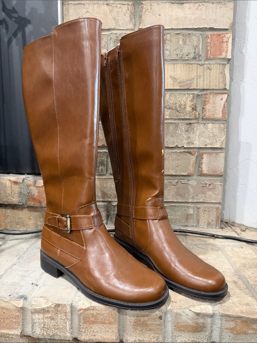 Aerosoles Women's Brown Faux Leather Knee-High Riding Boots - Size 9